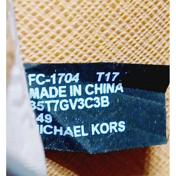 Michael Kors Vanna Mini Crossbody Purse Tan Leather and Vanille Monogram - Picture 7 of 7